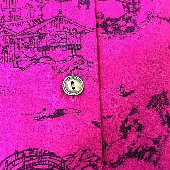 Chico’s Brushed Suede Raspberry Color Button Down Shirt - Size 0 - Picture 7 of 10